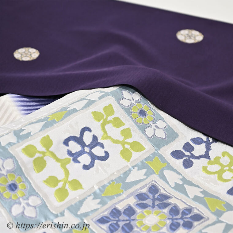 旬のお勧めコーディネート「秋の深まり　洛風林 ヴァレッタ天井文に小紋」