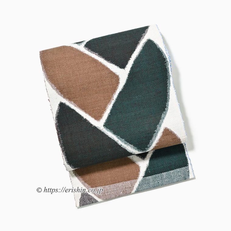 洛風林　八寸織名古帯（組紐文）