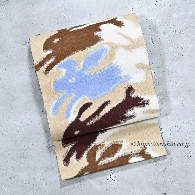 洛風林　八寸織名古帯（跳ね兎）