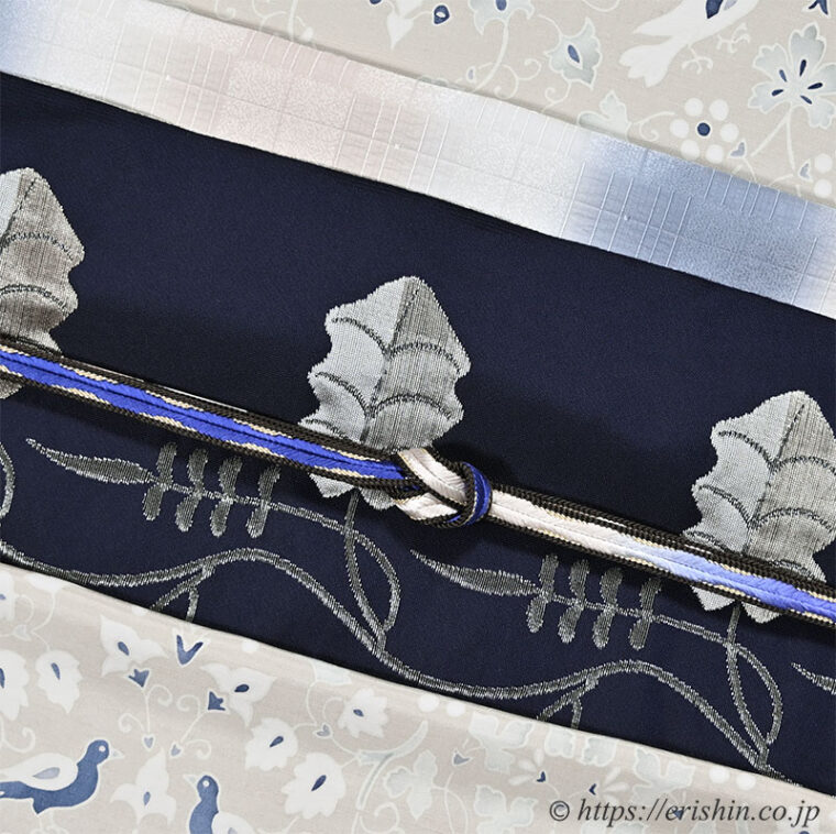 旬のお勧めコーディネート「更紗重ね　洛風林の帯（ペルシャ蔓花）に花鳥更紗の小紋」