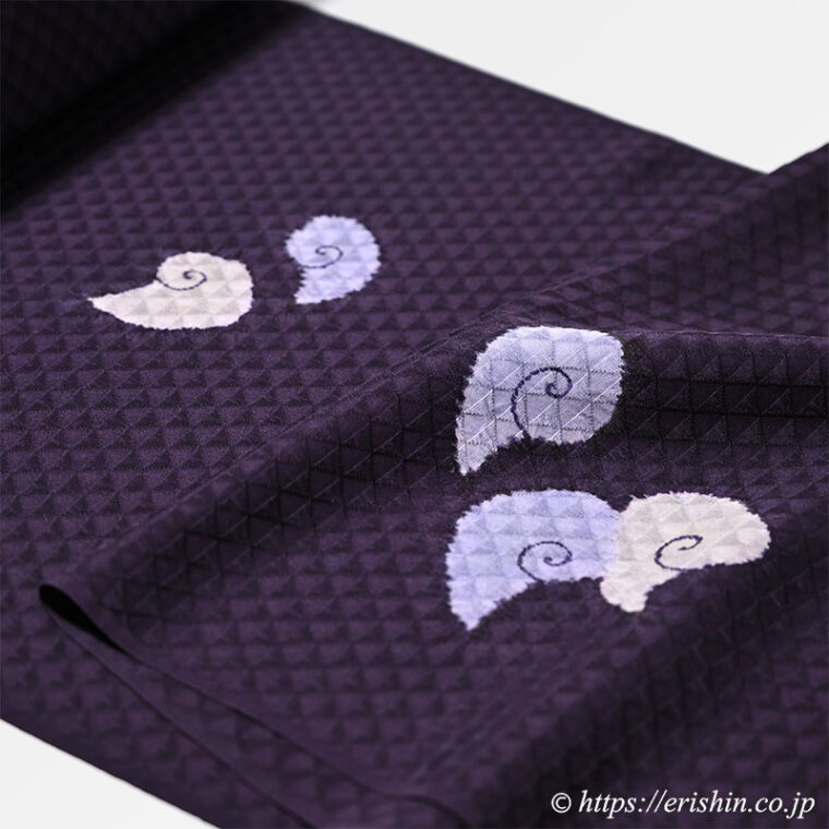 小紋（金斗雲/似紫色・絞り染め）