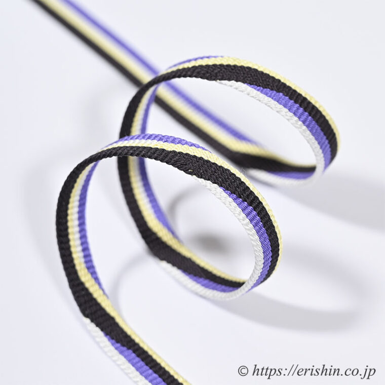 帯締め 綾竹経巻四色切替（桔梗色×檳榔子染×女郎花色×雲居鼠）和小物さくら