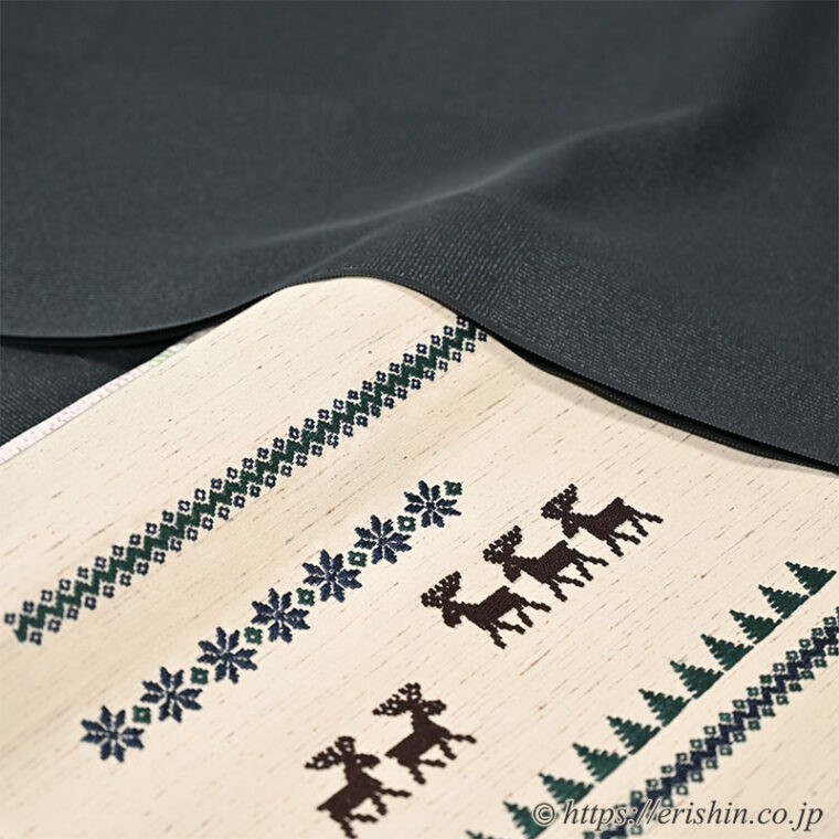 旬のお勧めコーディネート「冬のホリディシーズンに♪ part２　トナカイの森の手刺繍名古屋帯」
