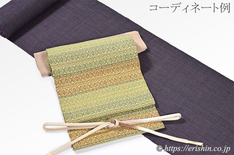 特選「北川弘繪　八寸織名古屋帯（冬ざれ/手紡木綿）」のコーディネート例