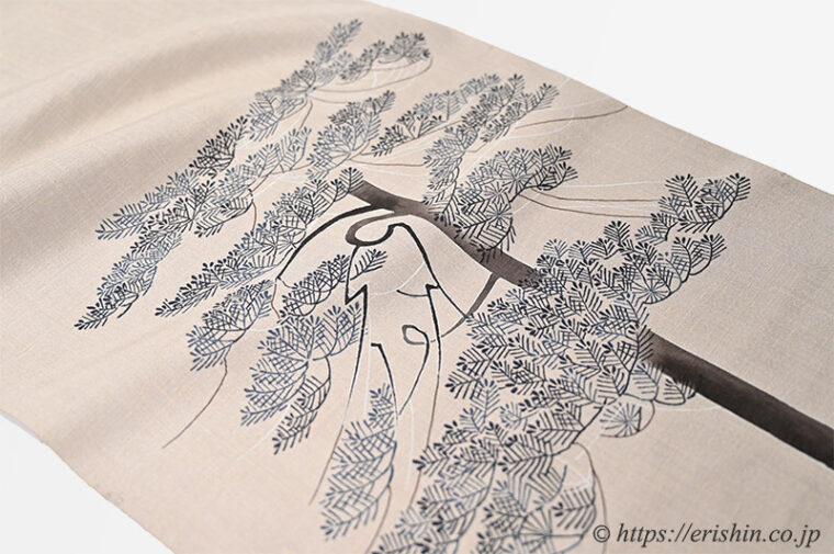 染名古屋帯（松/結城紬地）