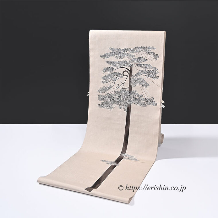 染名古屋帯（松/結城紬地）