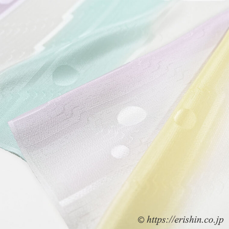 帯揚げ（幾何丸文/白藤色×黄蘗色×瓶覗色）　和小物さくら