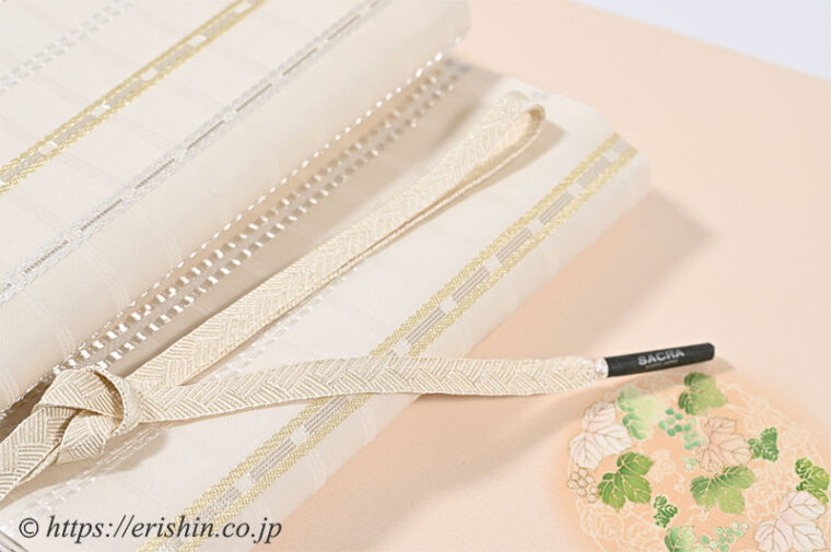 コーディネート「【単衣・夏】付下（葡萄の丸/本糊〔真糊〕糸目友禅）に【夏・単衣】美術工芸 啓　袋帯（夏熨斗目）」