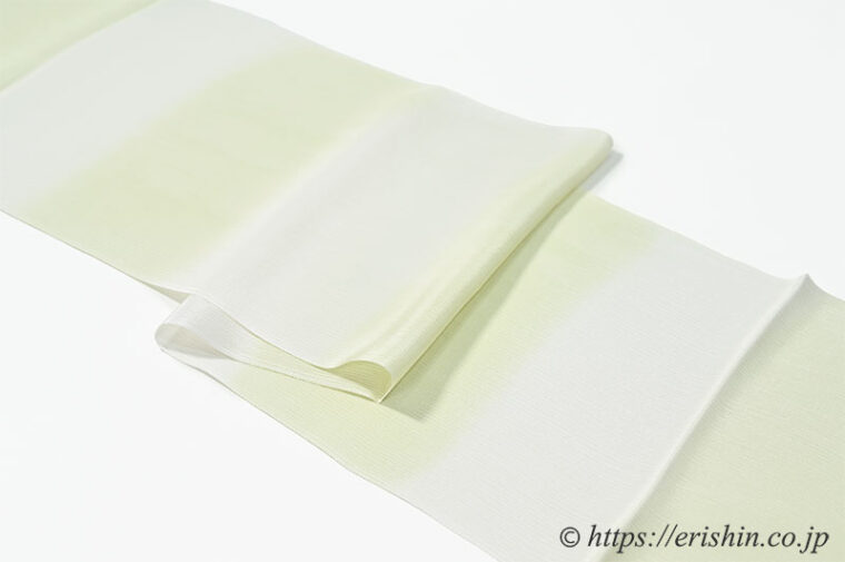 帯揚げ（段暈かし/楊柳) [単衣向]　No.3 若芽色