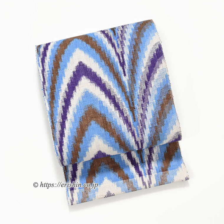 洛風林　八寸織名古帯（彩層文）