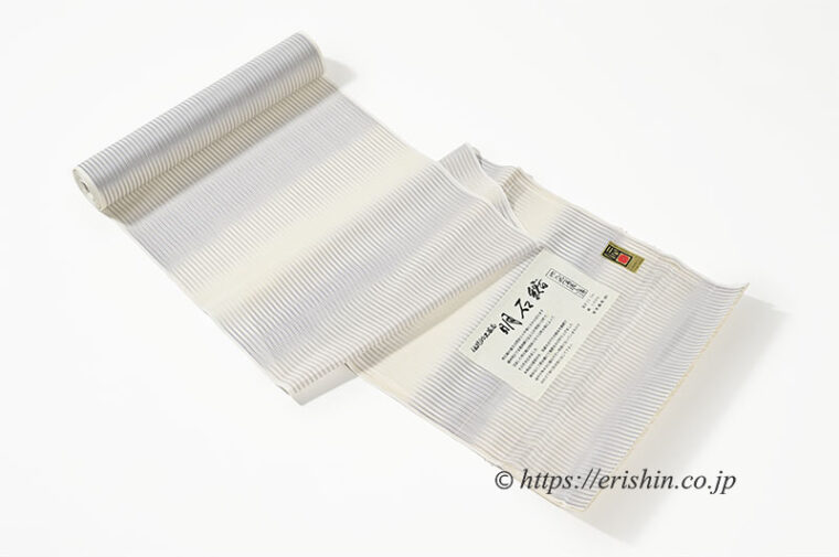 明石縮（段暈かし/藤鼠色のさざ波）