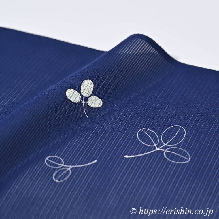 夏小紋（小袖の萩/紺青色・絽）