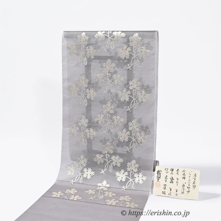 勝山健史　夏九寸織名古屋帯（シュテーデルの聖母）