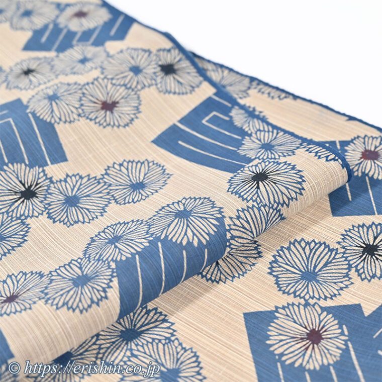 竺仙/ちくせん 奥州小紋（源氏香に丸菊）
