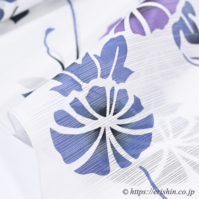 竺仙/ちくせん 綿絽白地浴衣（朝顔）