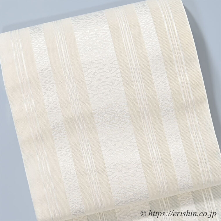 博多八寸織名古屋帯（献上/白・紗）