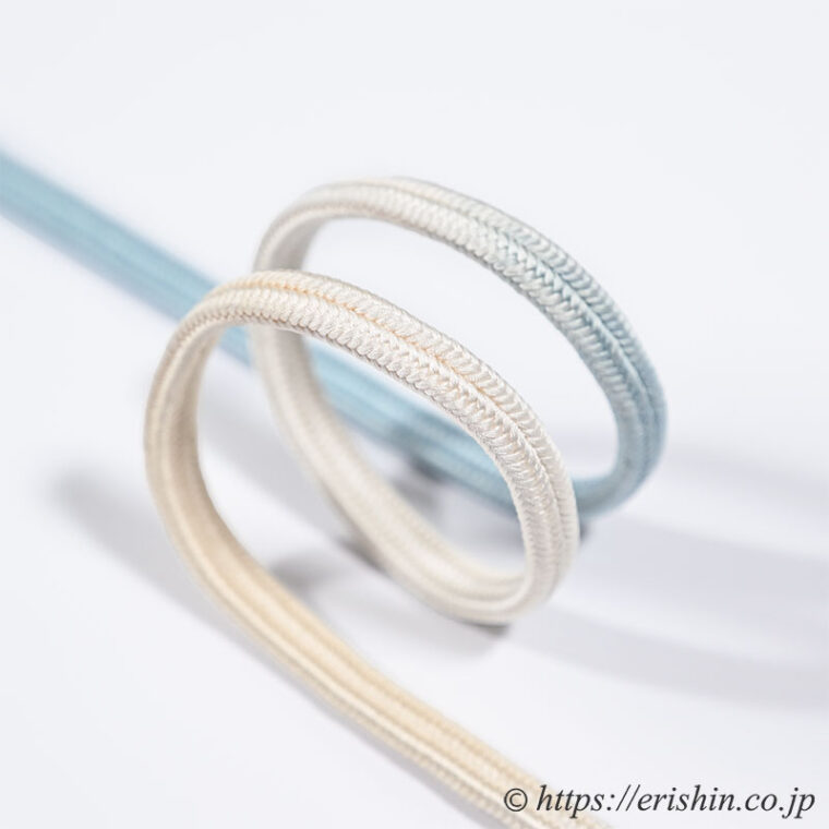 帯締め　細ゆるぎ組/冠組（三色暈し/浅縹色）[夏・単衣向]　龍工房