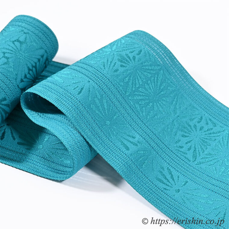 博多半幅帯（粗紗/線香花火・納戸色）西村織物