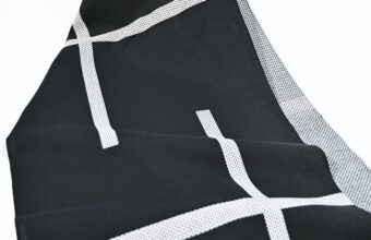 誉田屋源兵衛 浴衣（破れ格子/黒地に白・刺し子 綿）広巾