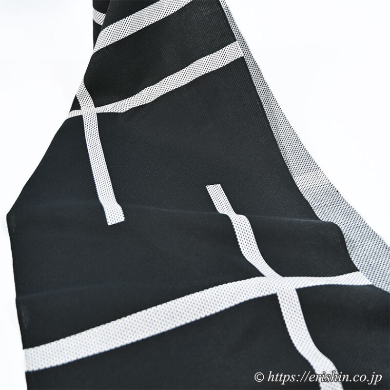 誉田屋源兵衛 浴衣（破れ格子/黒地に白・刺し子 綿）広巾