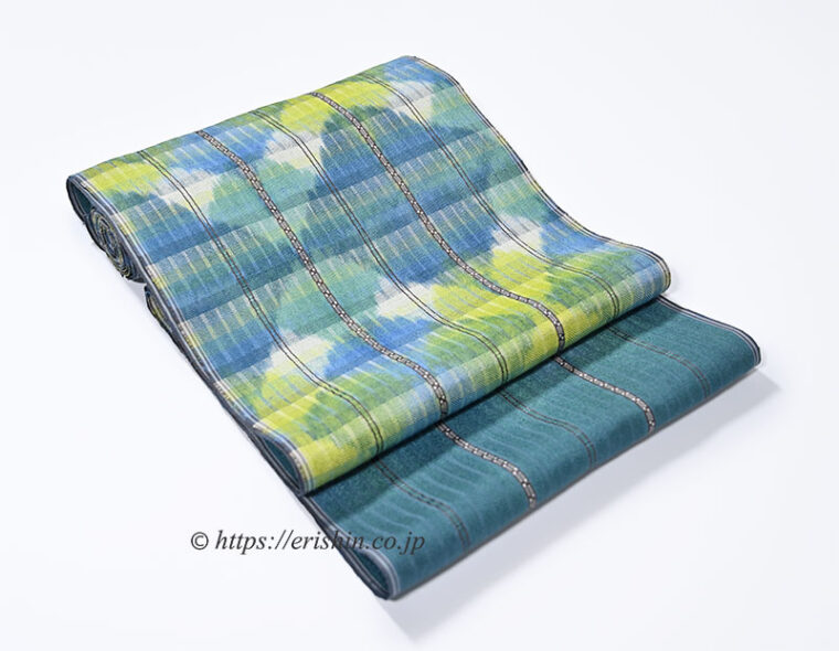 浅倉広美　九寸織名古屋帯（緑光）