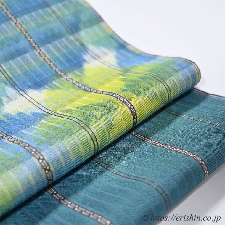 浅倉広美　九寸織名古屋帯（緑光）