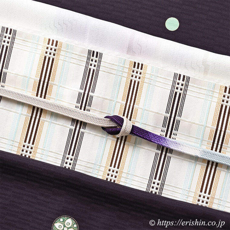 旬のお勧めコーディネート「濃地の飛び柄小紋に美術工芸啓の名古屋帯で軽やかに」呉服えり新