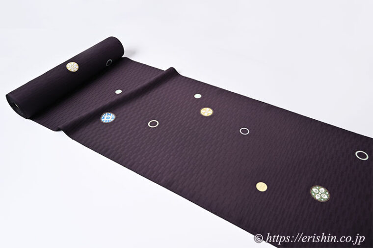 飛び柄小紋（宝輪散らし/深紫色）