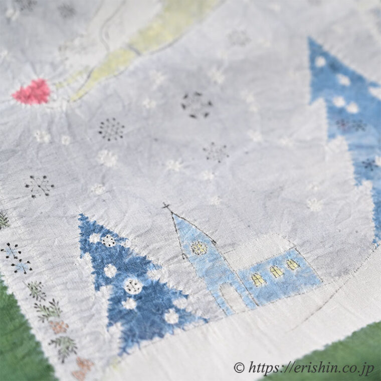 森健持　染名古屋帯（天使・辻ケ花/紬地）