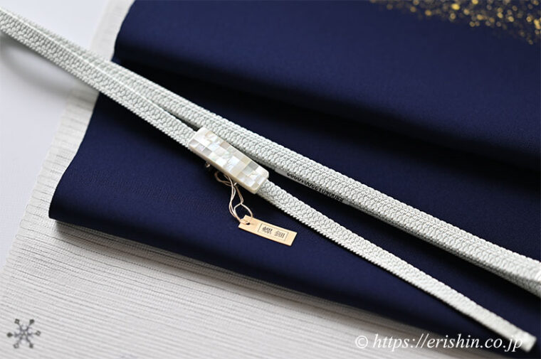 旬のお勧めコーディネート「雪の結晶の小紋にエンジェルの染帯」