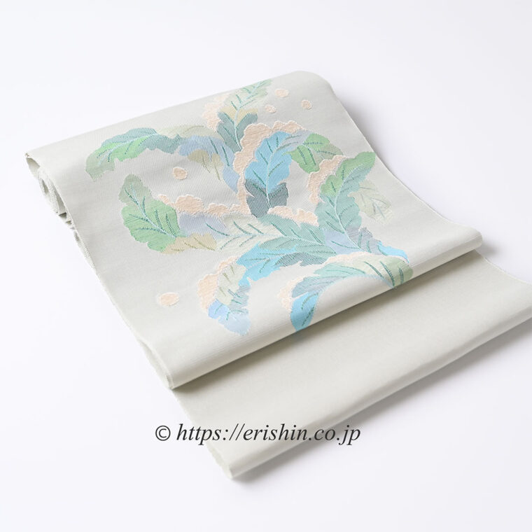 夢訪庵（桝蔵順彦）・作 雪持芭蕉の名古屋帯「着物と帯・呉服えり新」