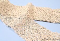 誉田屋源兵衛　半幅帯（芭蕉通風段文/生成色）