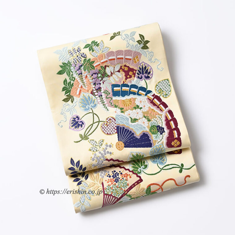 袋帯（唐彩扇文）