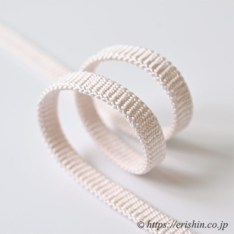 帯締め　内記組（薄桜色/銀散らし）