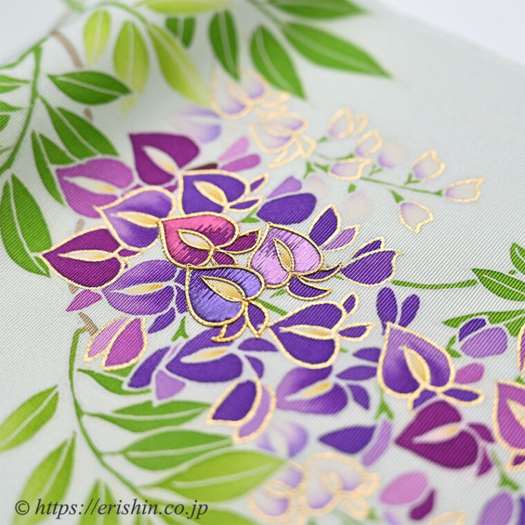 染名古屋帯（藤/塩瀬・淡い瓶覗色）