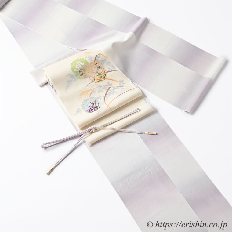 旬のお勧めコーディネート「明石縮と琳派の景色を楽しむ無双の帯」