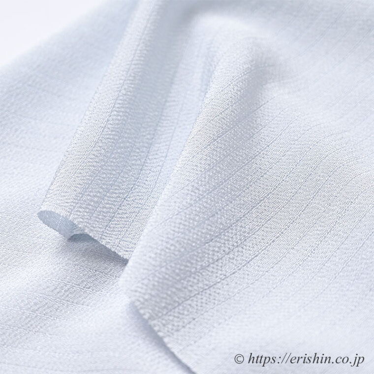 帯揚げ（無地/灰味の水色・絽縮緬）[夏・単衣向]