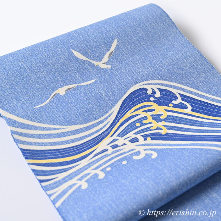 大村幸太郎　染名古屋帯（かもめに波）【夏・単衣】