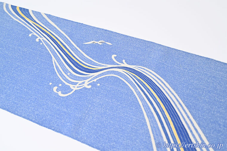 大村幸太郎　染名古屋帯（かもめに波）【夏・単衣】