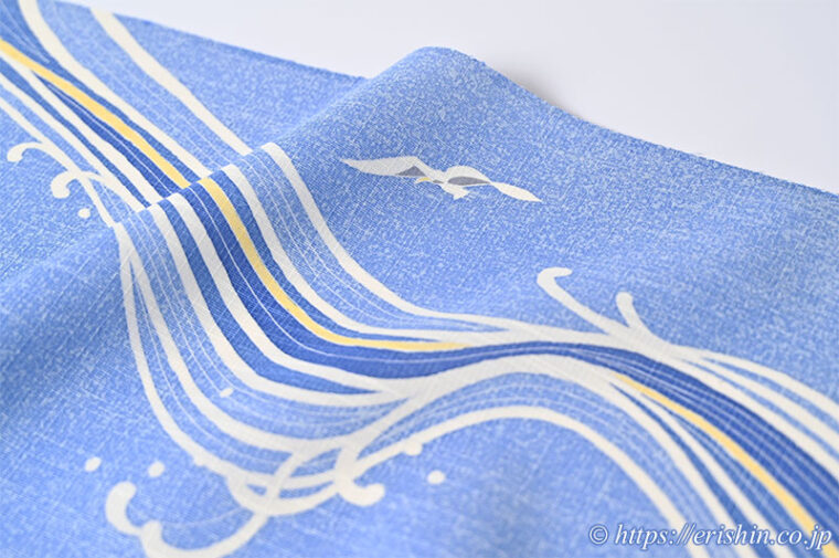 大村幸太郎　染名古屋帯（かもめに波）【夏・単衣】