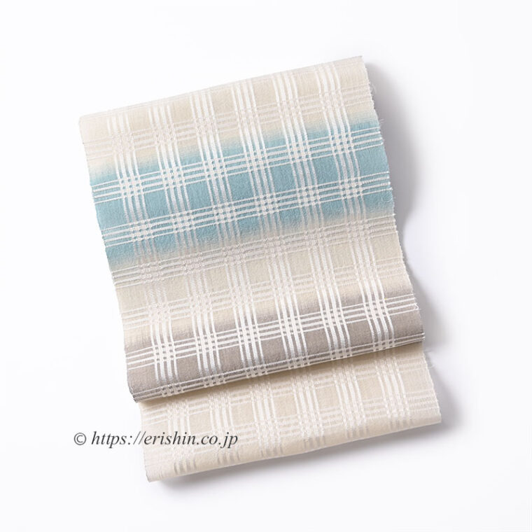 【夏・単衣】池田リサ　九寸織名古屋帯（吉野格子/生絹）
