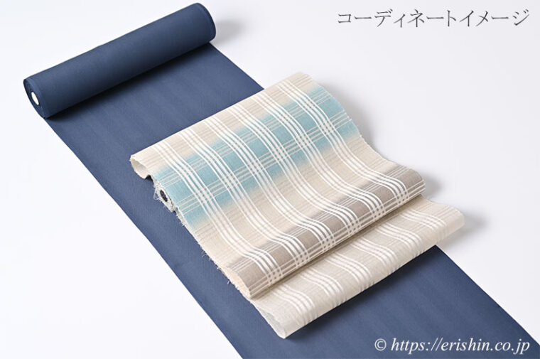 【夏・単衣】池田リサ　九寸織名古屋帯（吉野格子/生絹）コーディネート例