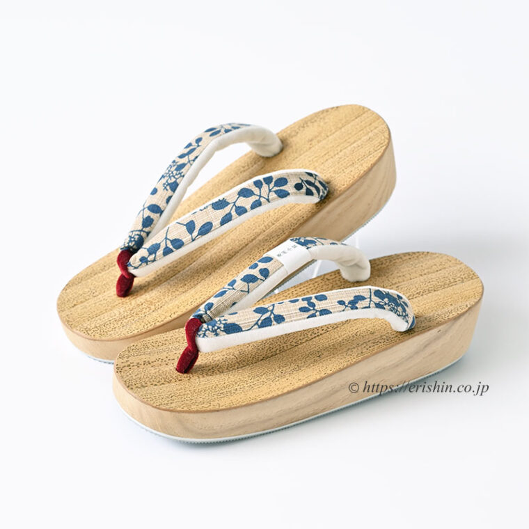 桐草履（胡麻竹表＆奥州小紋花緒）