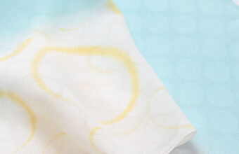 帯揚げ（水玉ぐるぐる/白群色・紋紗）[夏・単衣向]「着物と帯・呉服えり新」