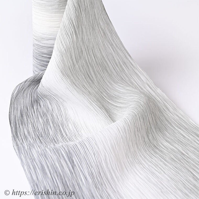 小千谷縮（乱絣/鈍色×錫色）