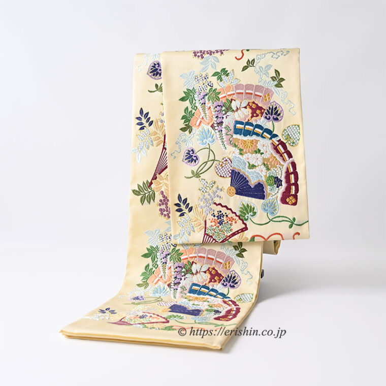 袋帯（唐彩扇文）
