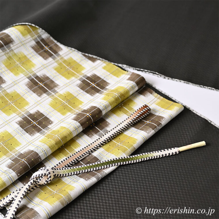 旬のお勧めコーディネート「黒八丈を秋色で　山下芙美子 黒八丈に小名木絵千翔 織名古屋帯」