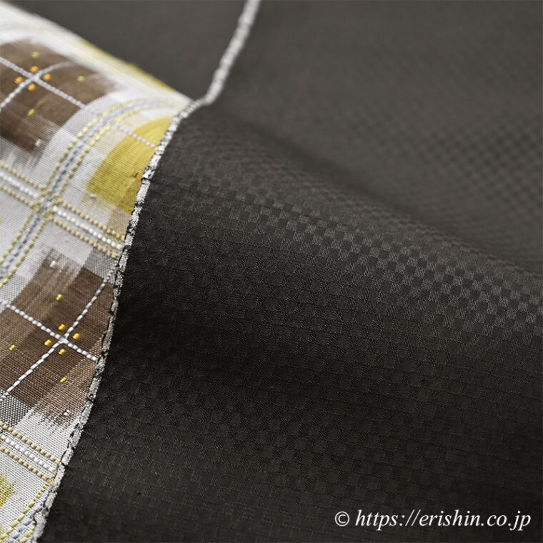 山下芙美子　（黒八丈 無地/市松綾織）黄八丈めゆ工房