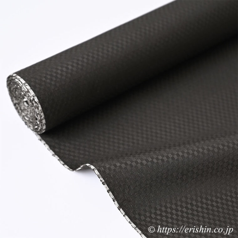 山下芙美子　（黒八丈 無地/市松綾織）黄八丈めゆ工房