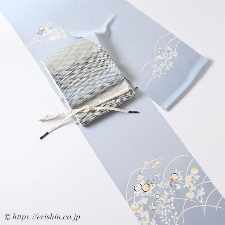 旬のお勧めコーディネート「光琳菊の付下に截金菱文の袋帯で」